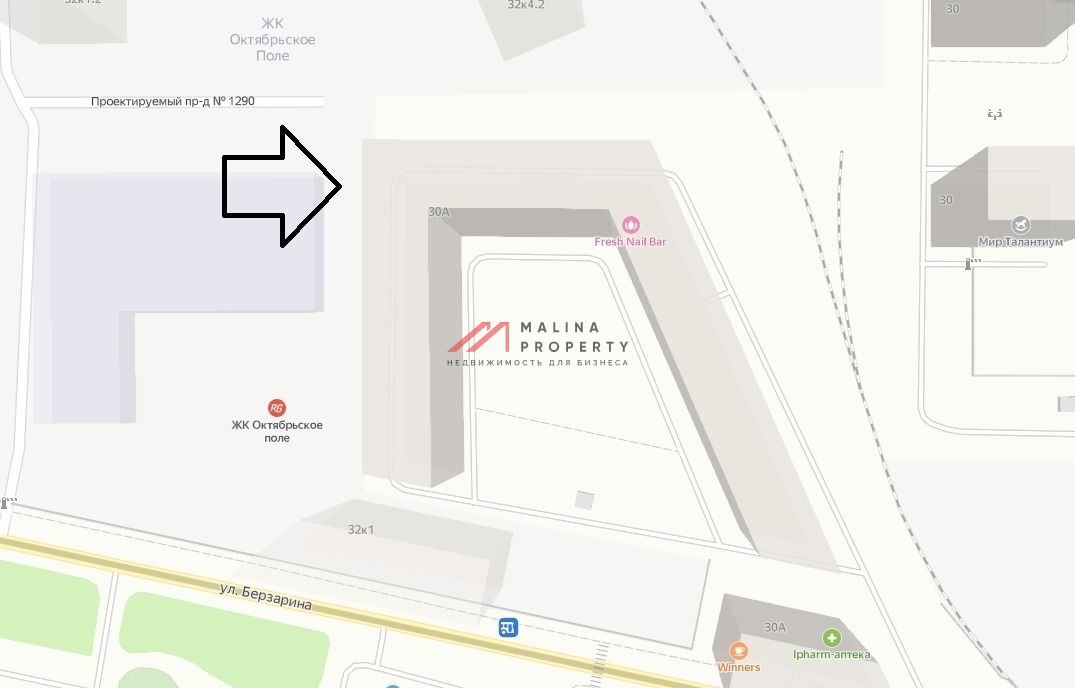 Аренда торгового помещения в ЖК Октябрьское Поле