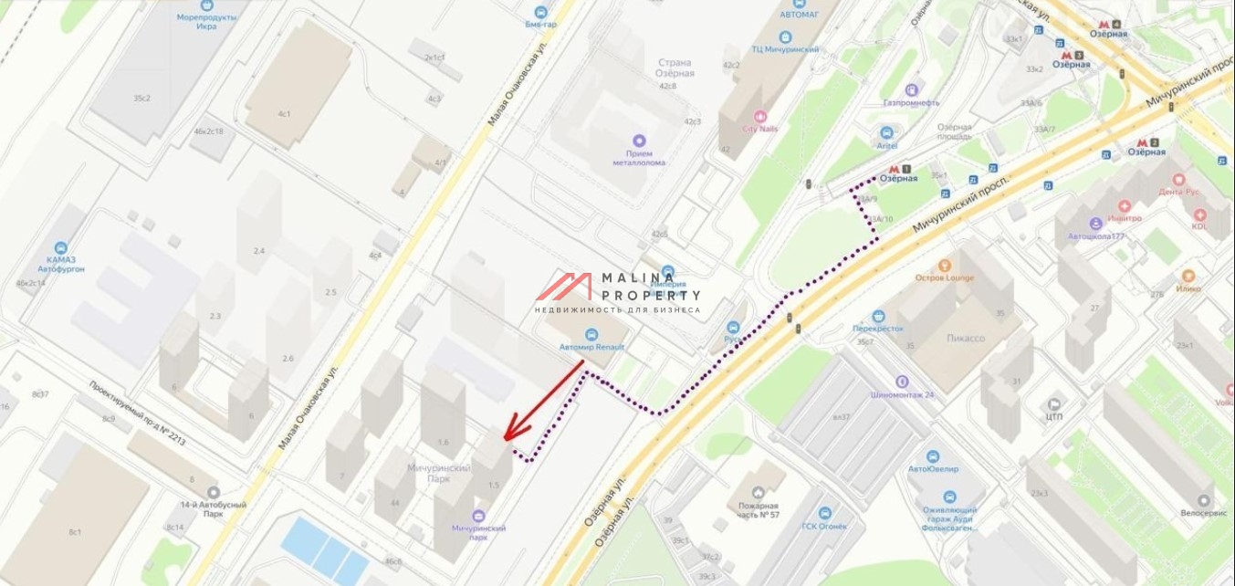 Аренда торгового помещения в ЖК "Мичуринский парк"