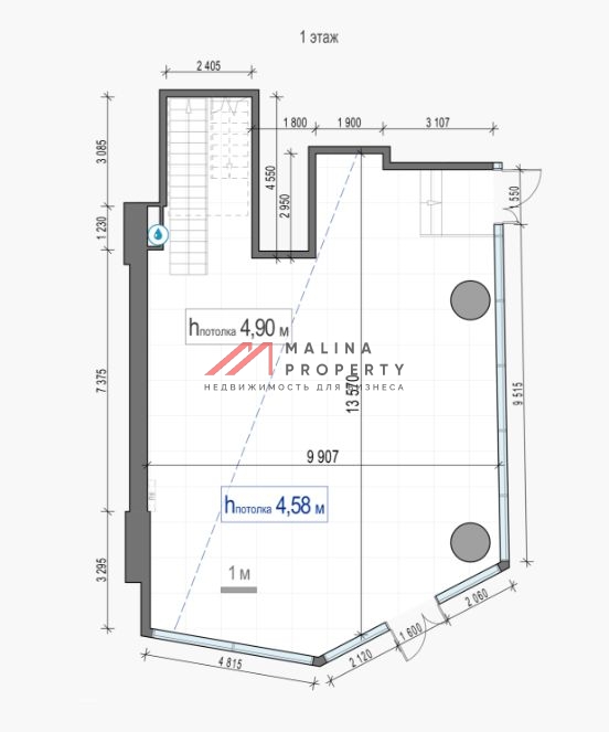 Продажа торгового помещения в бизнес центра класса "А" у метро Савеловская