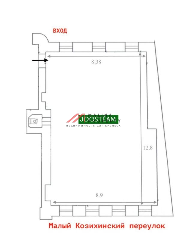 Продажа помещения в Малом Козихинском переулке 
