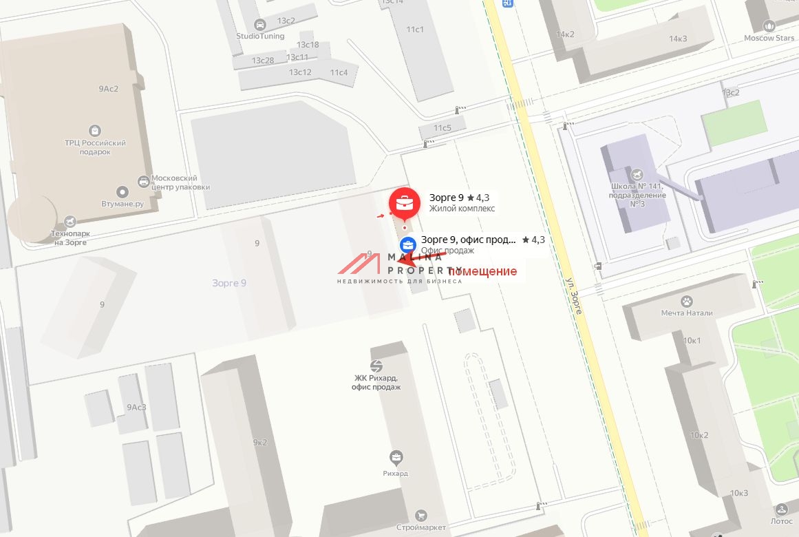 Продажа помещения в ЖК "Зорге 9" на Полежаевской