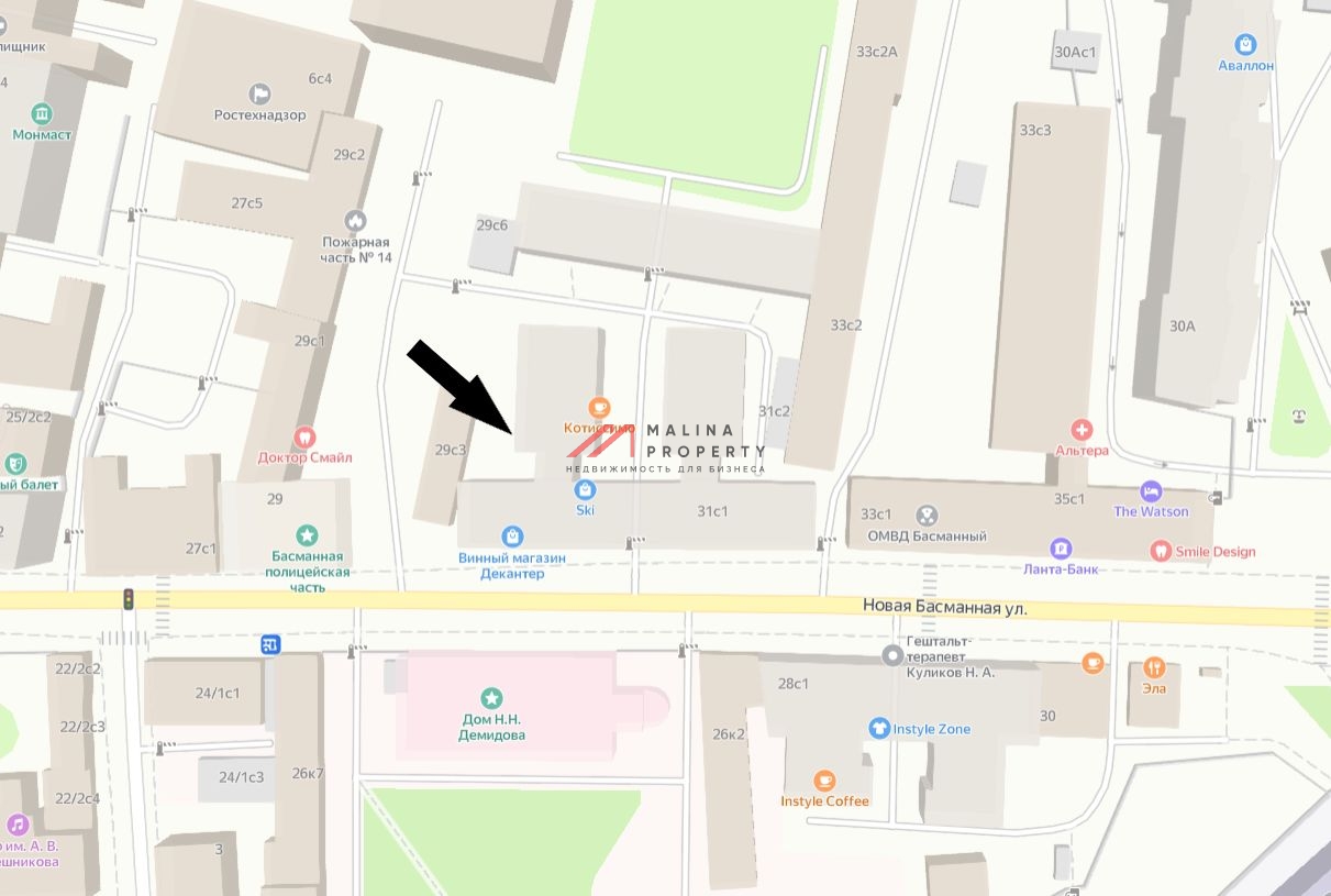 Аренда торгового помещения на Новой Басманной улице