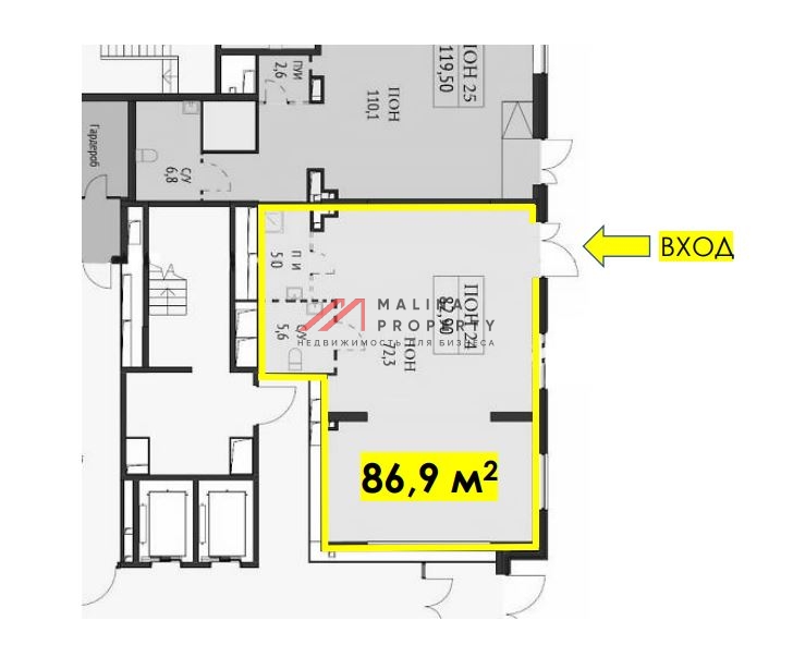 Продажа помещения с арендатором в ЖК "Михайловский парк"