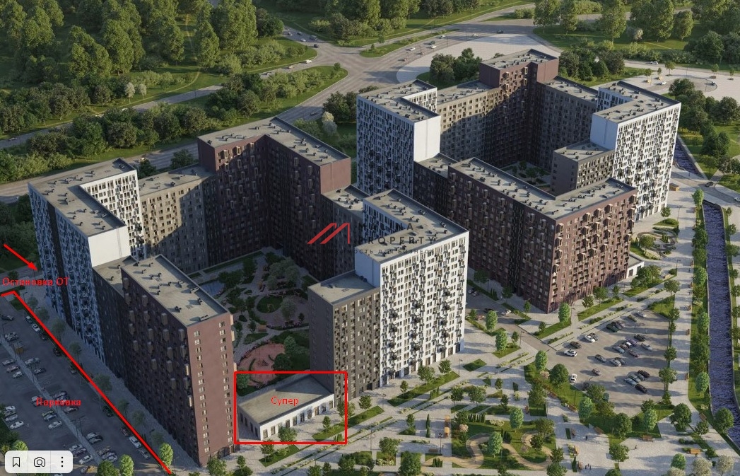Продажа помещения в новом комплексе с супермаркетом Пятёрочка