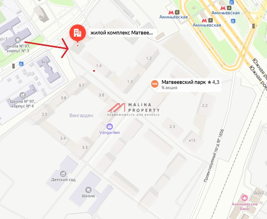 Аренда торгового помещения в ЖК "Матвеевский парк"