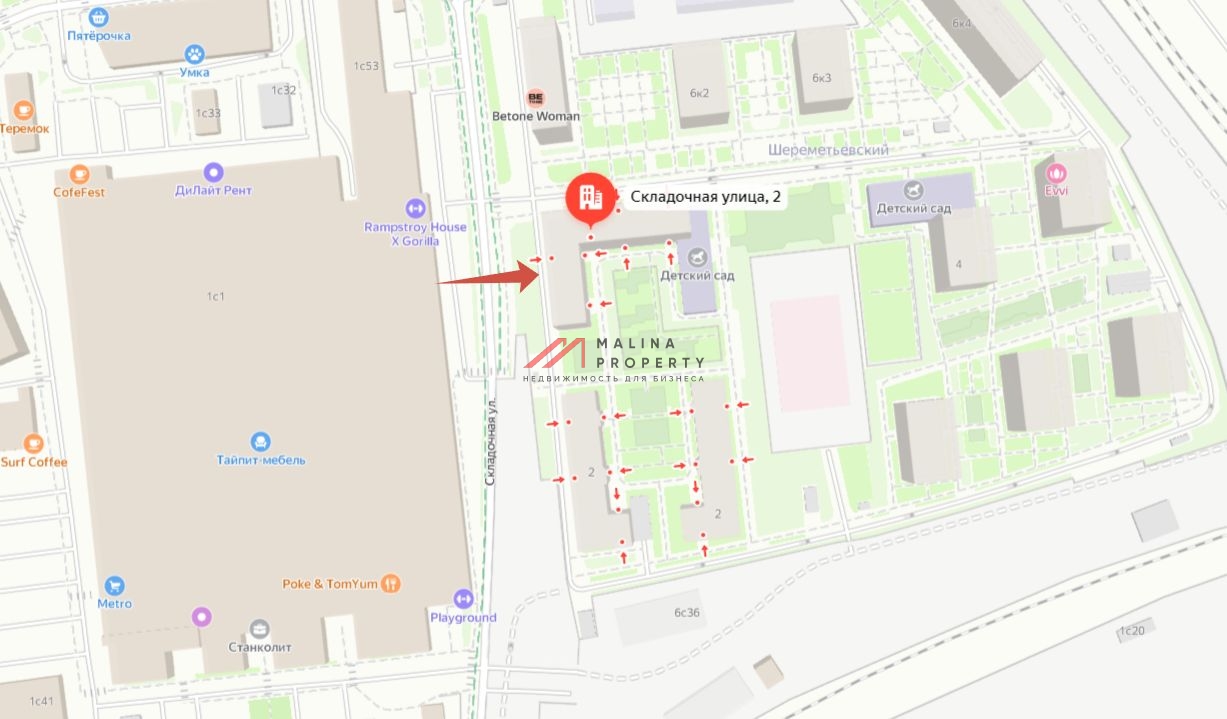 Аренда торгового помещения в ЖК "Шереметьевский" на Складочной