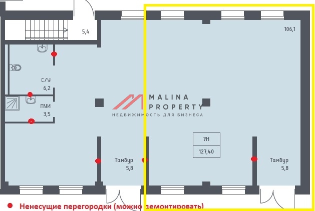 Аренда помещения на первом этаже в жилом комплексе Молжаниново