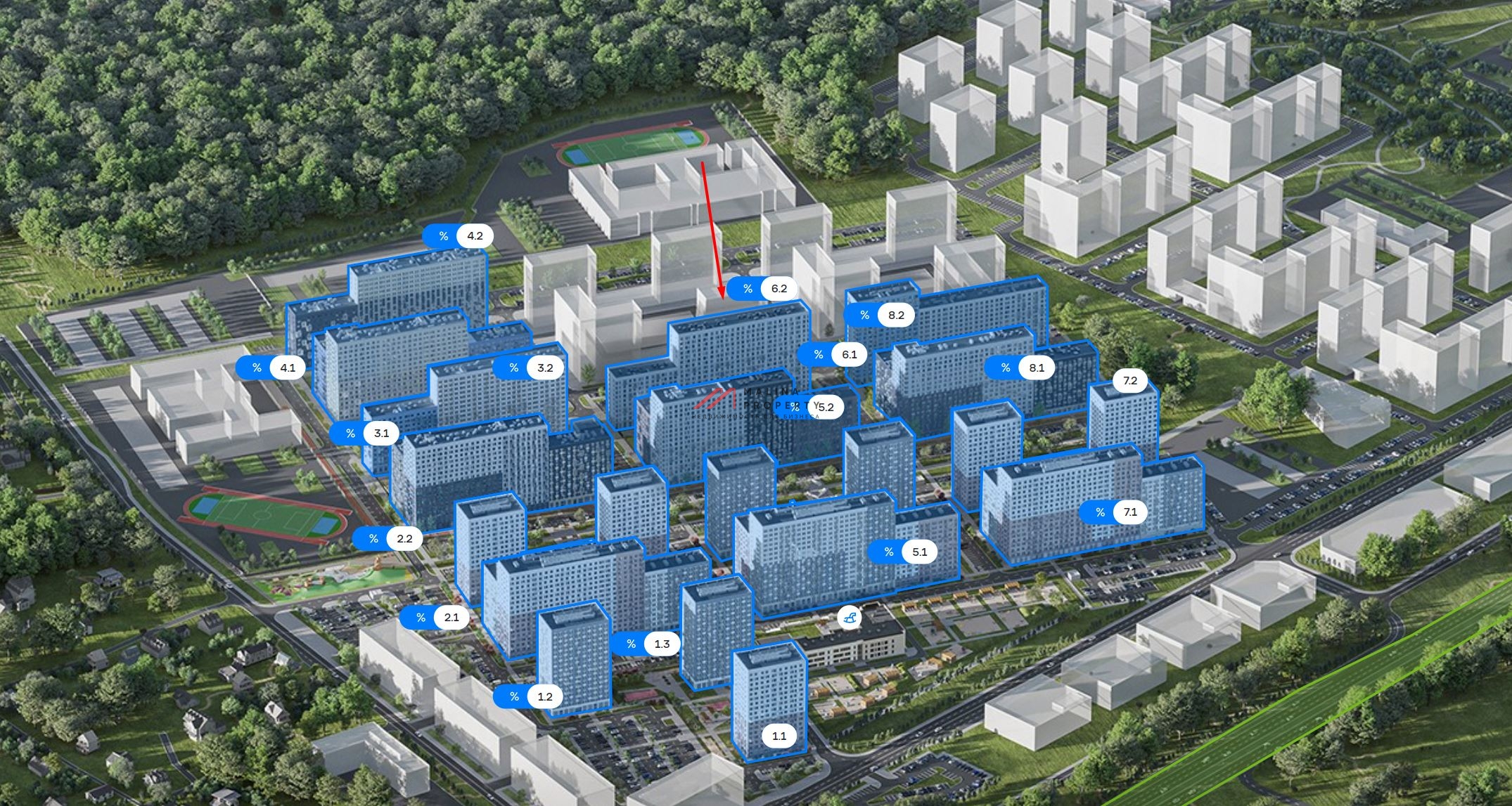 Продажа помещения с магазином Магнит в ЖК "Горки парк"