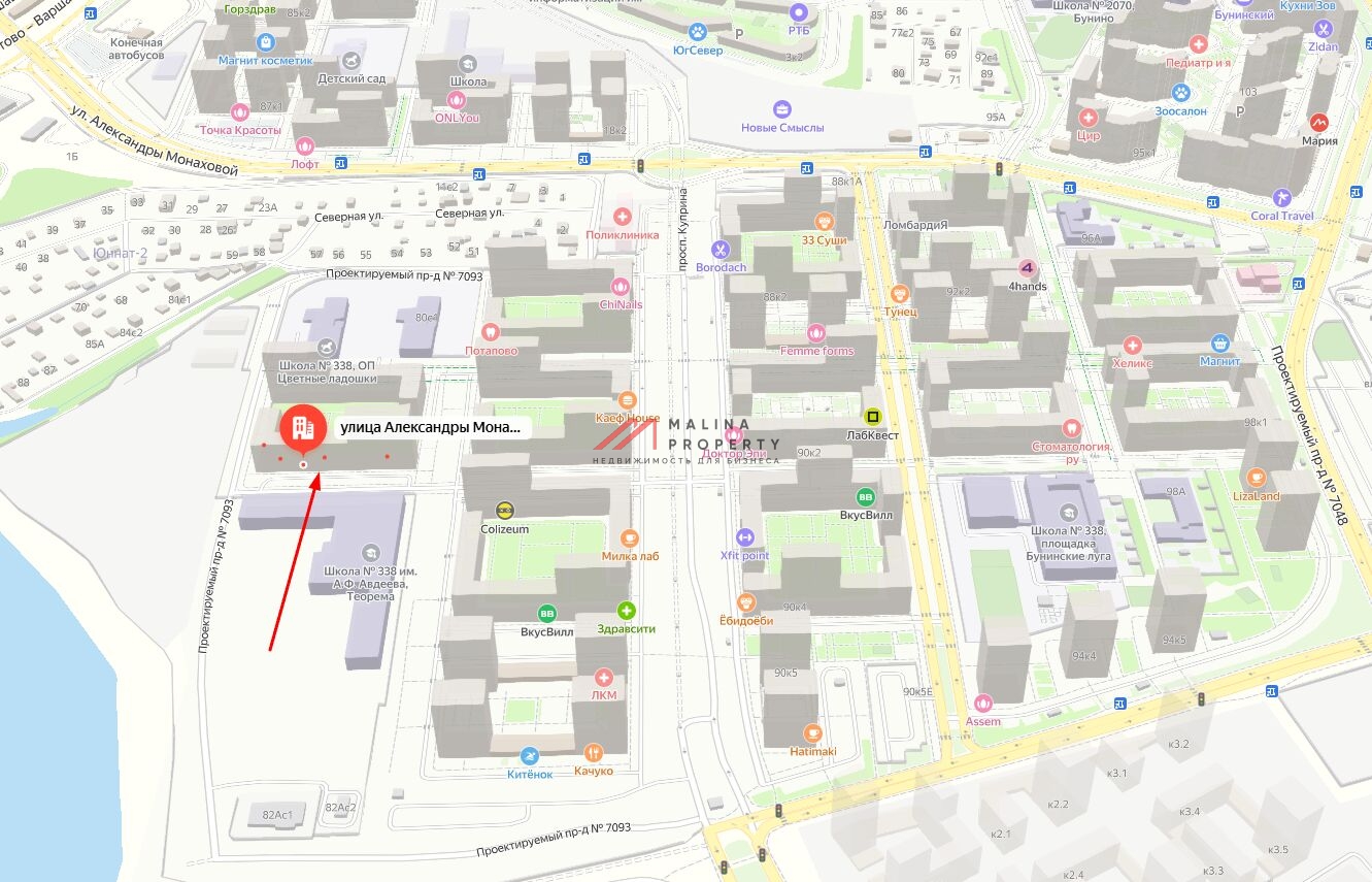 Продажа торгового помещения в ЖК "Бунинские луга" 