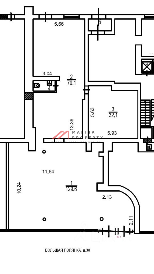 Продажа торгового помещения с арендатором на Большой Полянке 