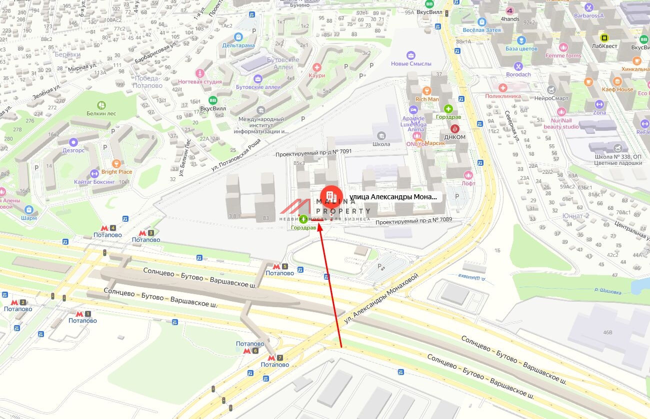 Аренда торгового помещения в ЖК "Бунинские Луга" 