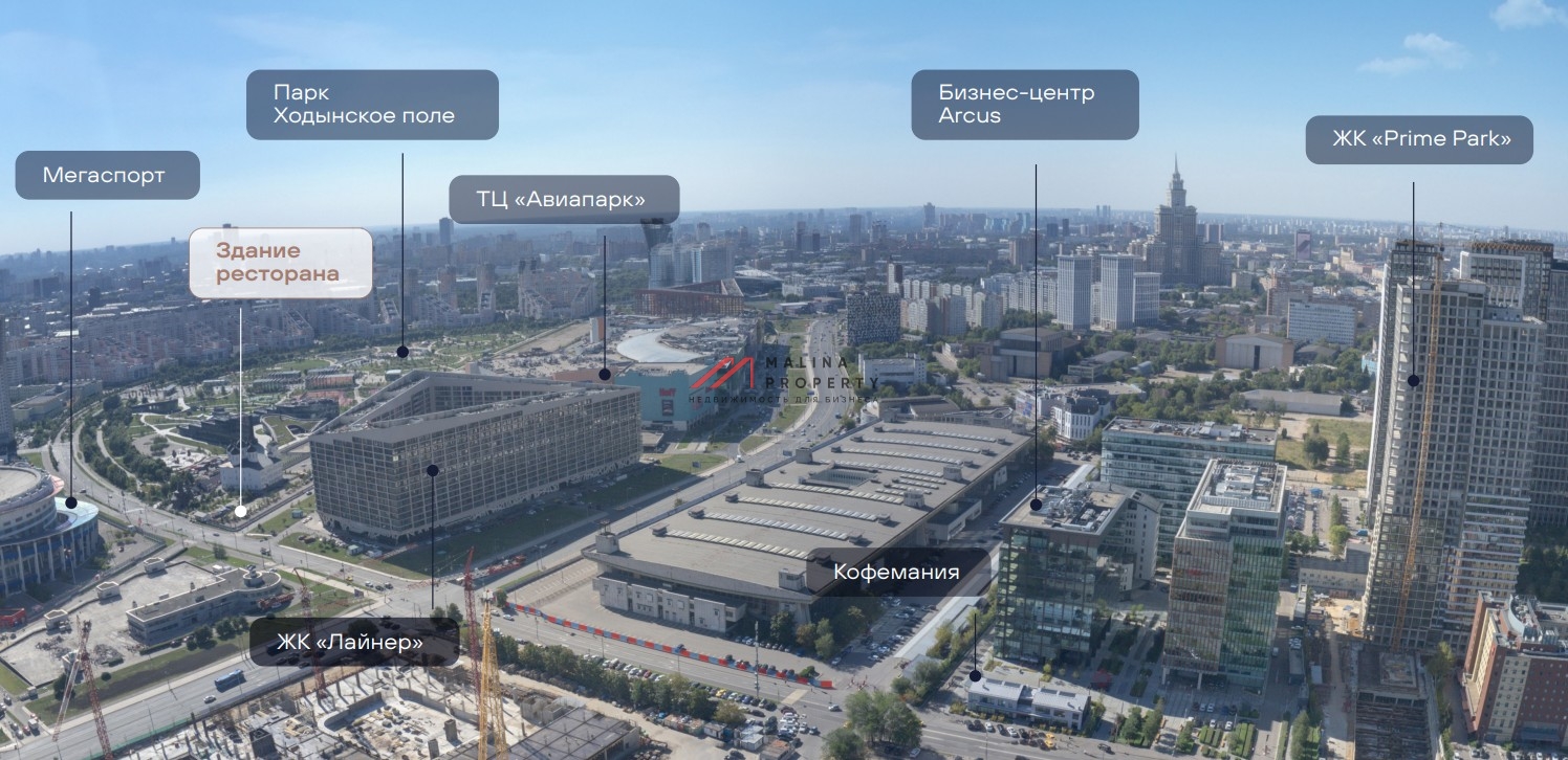 Продажа здания под ресторан в офисном квартале Stone Ходынка 1