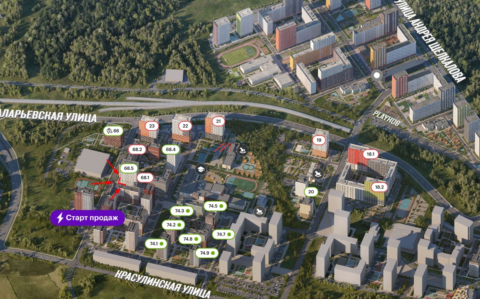 Продажа помещения с "Магнитом", в ЖК "Саларьево парк"