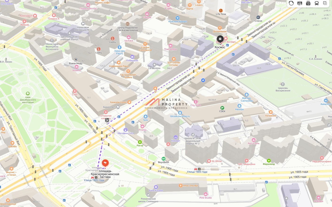 Продажа торгового помещения у метро Улица 1905 года