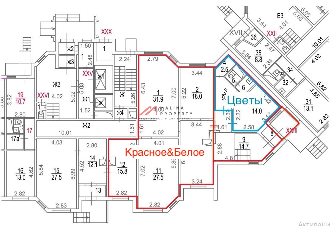 Продажа помещения с арендатором Красное и Белое