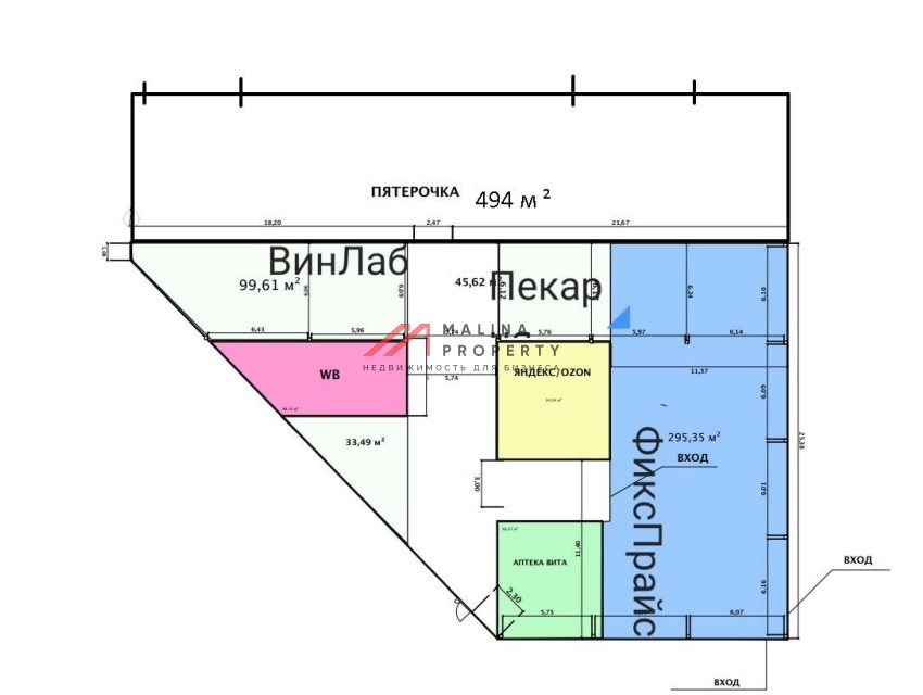 Продажа торгового здания с сетевыми арендаторами 