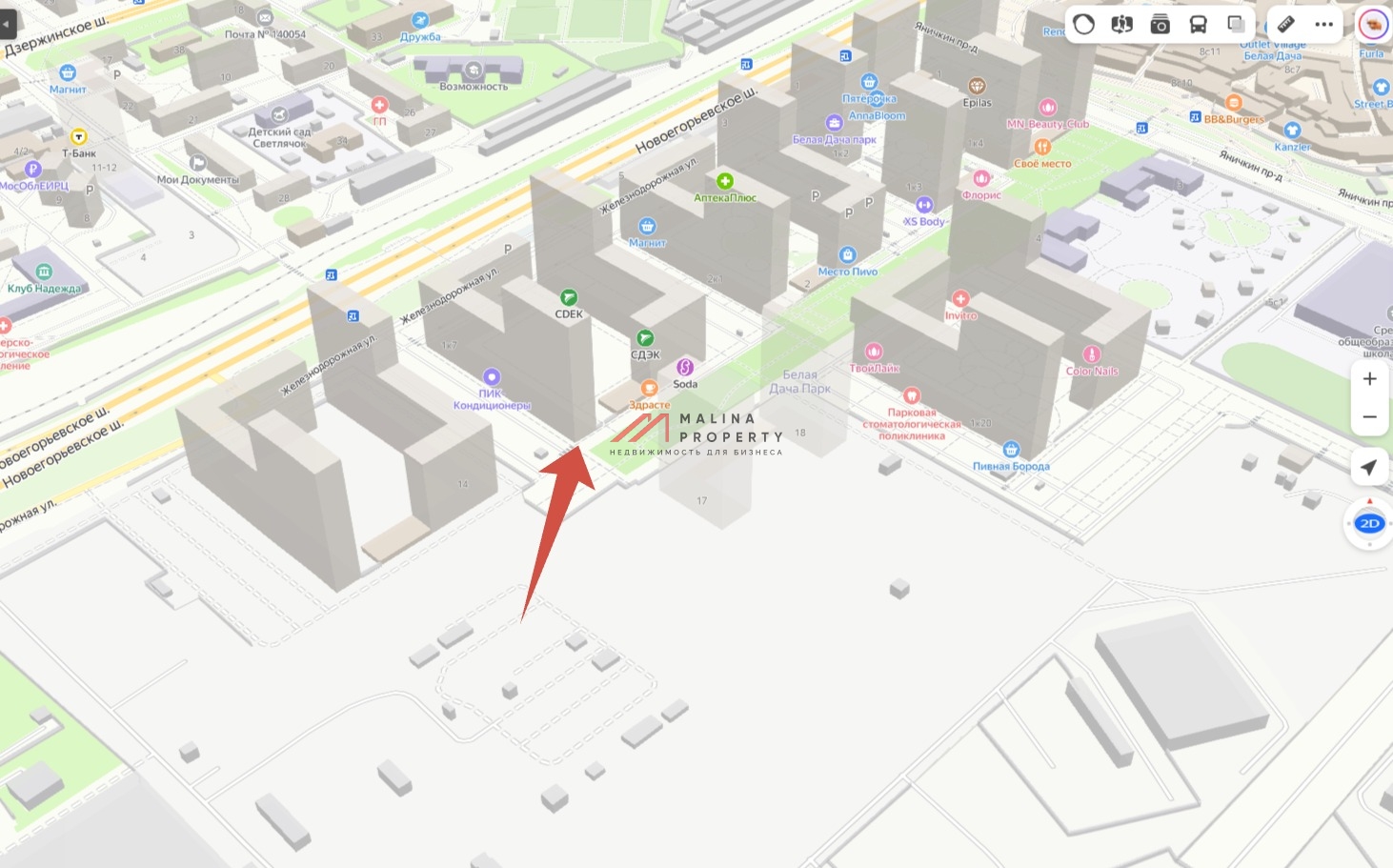 Аренда торгового помещения в ЖК "Белая дача" 