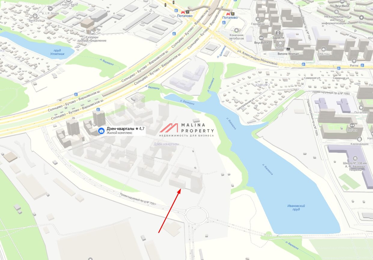 Продажа торгового помещения в комплексе Дзен кварталы