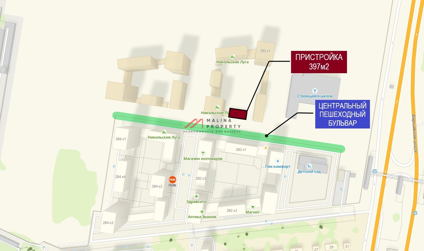 Продажа помещения под супермаркет в ЖК Никольские луга