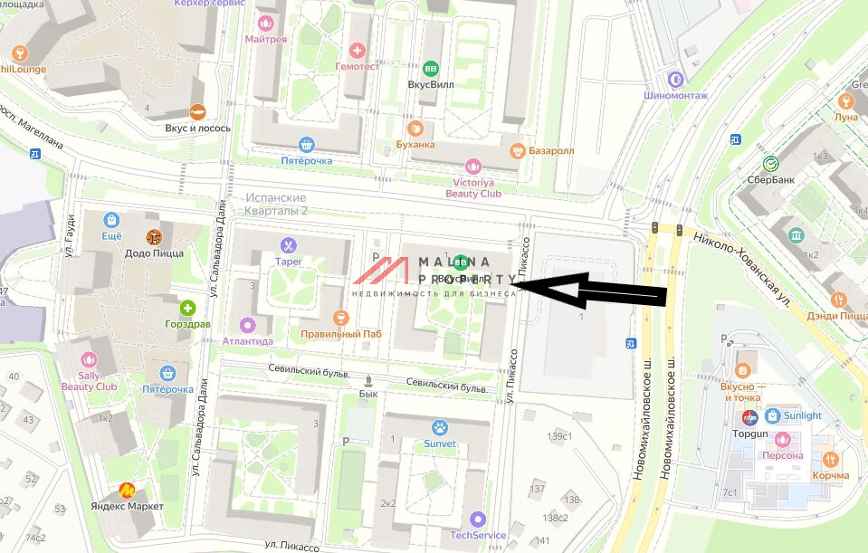 Аренда торгового помещения в ЖК "Испанские кварталы-2"