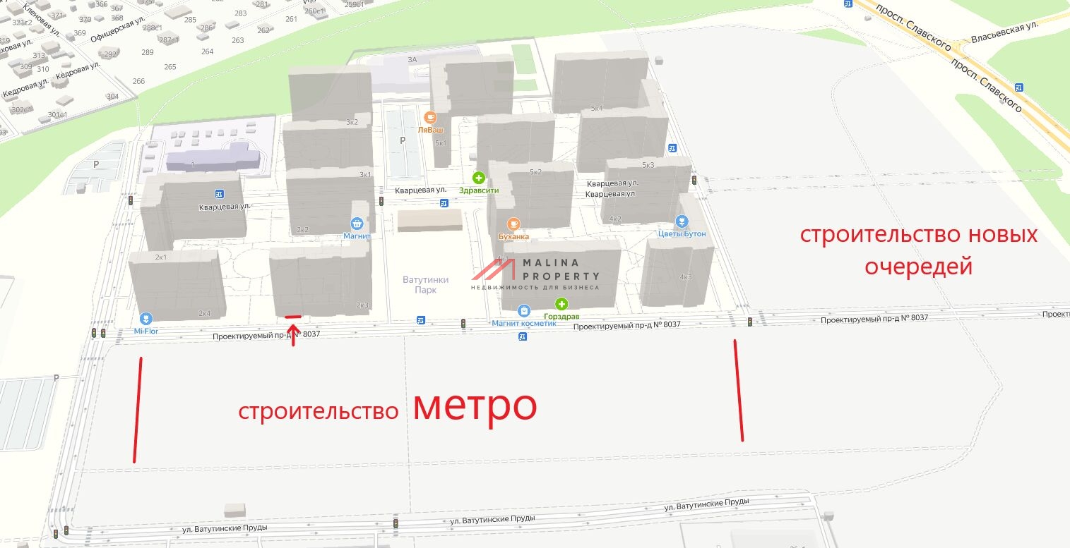 Аренда торгового помещения в ЖК "Ватутинки Парк"