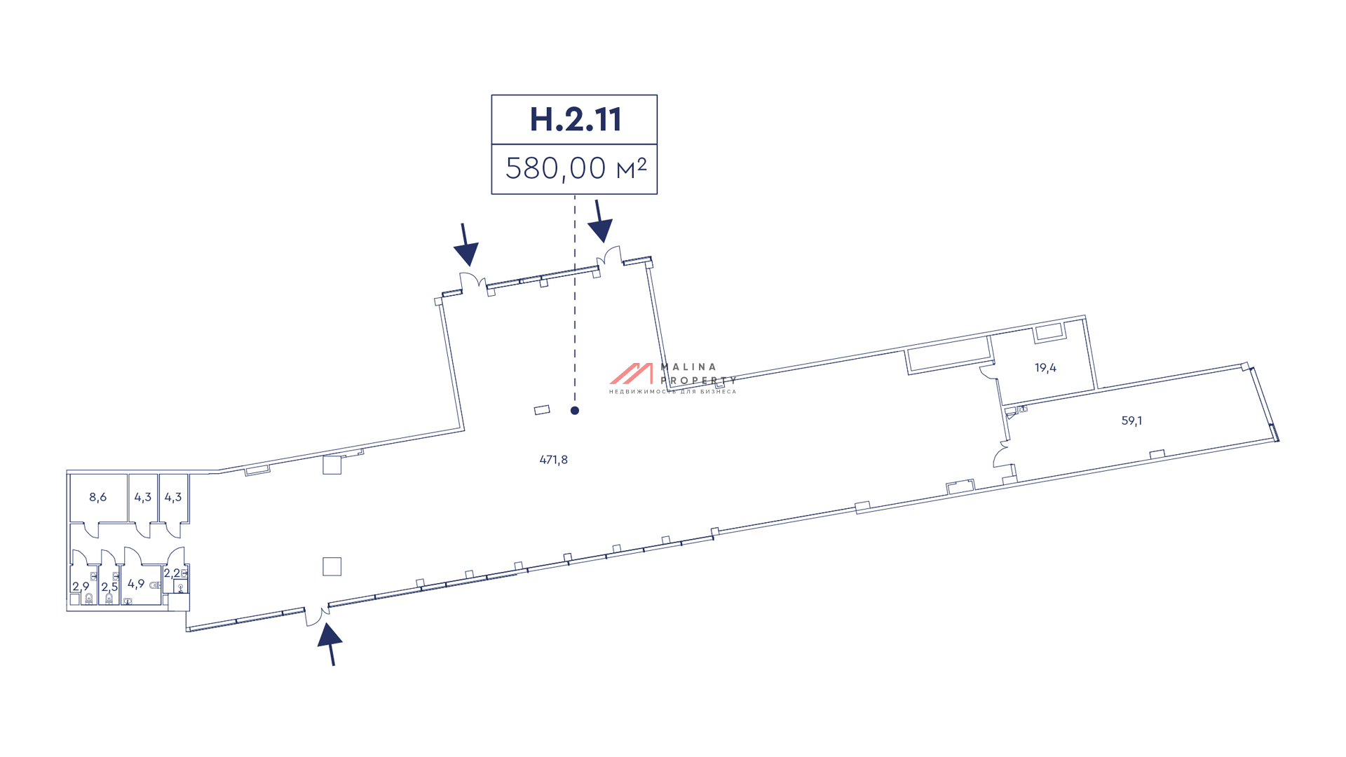 Продажа торгового помещения под супермаркет в ЖК Мираполис