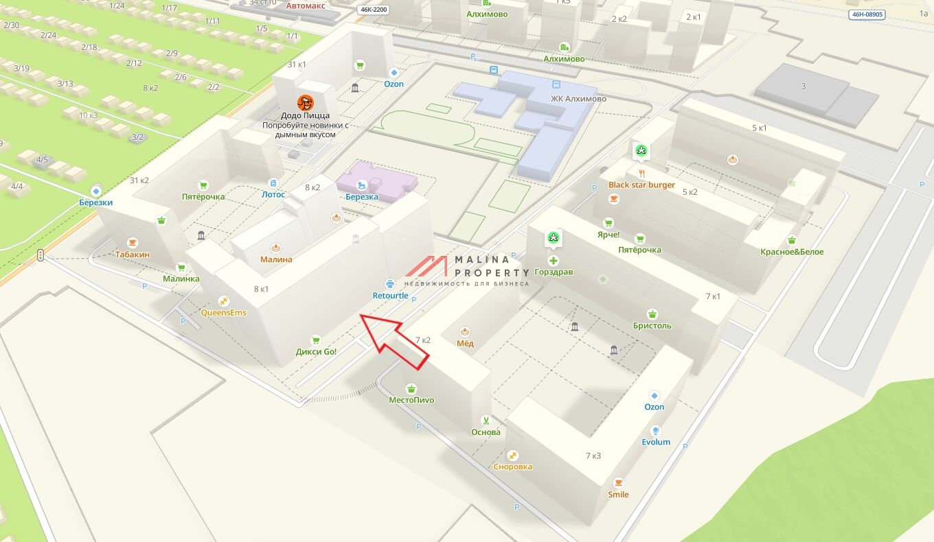 Аренда торгового помещения (с ремонтом) в ЖК "Алхимово" 