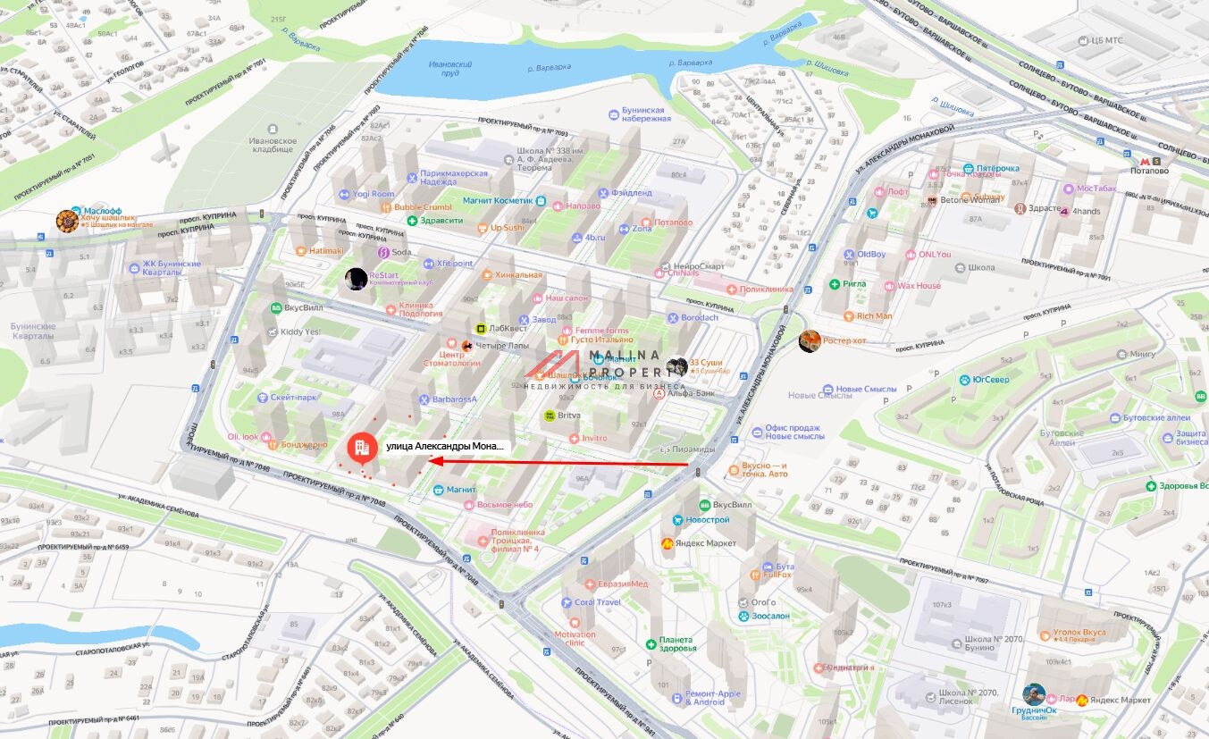 Аренда торгового помещения в ЖК "Бунинские луга"