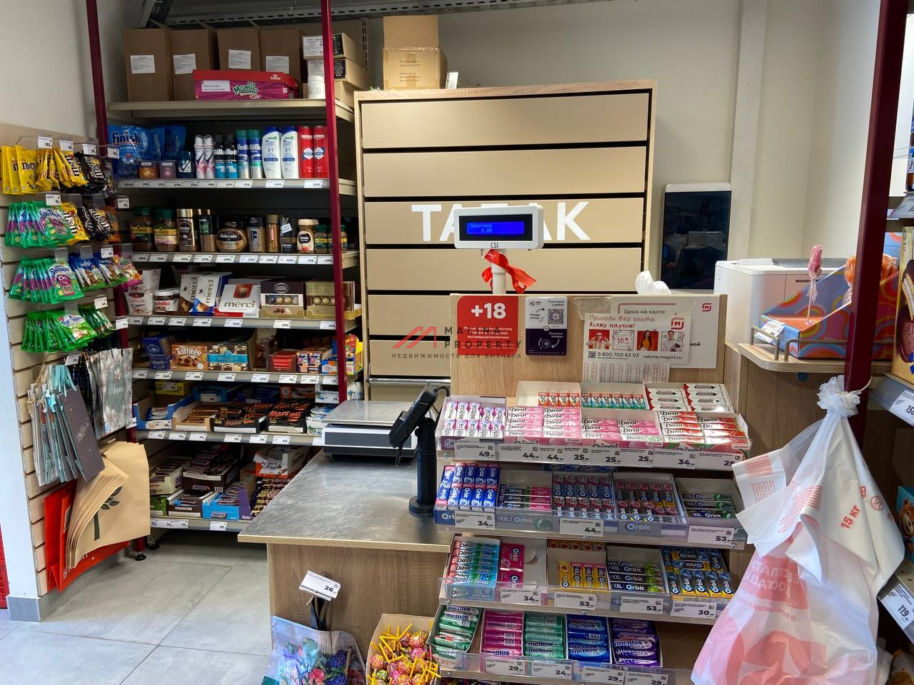 Продажа помещения с "Магнитом", окупаемость 10 лет.