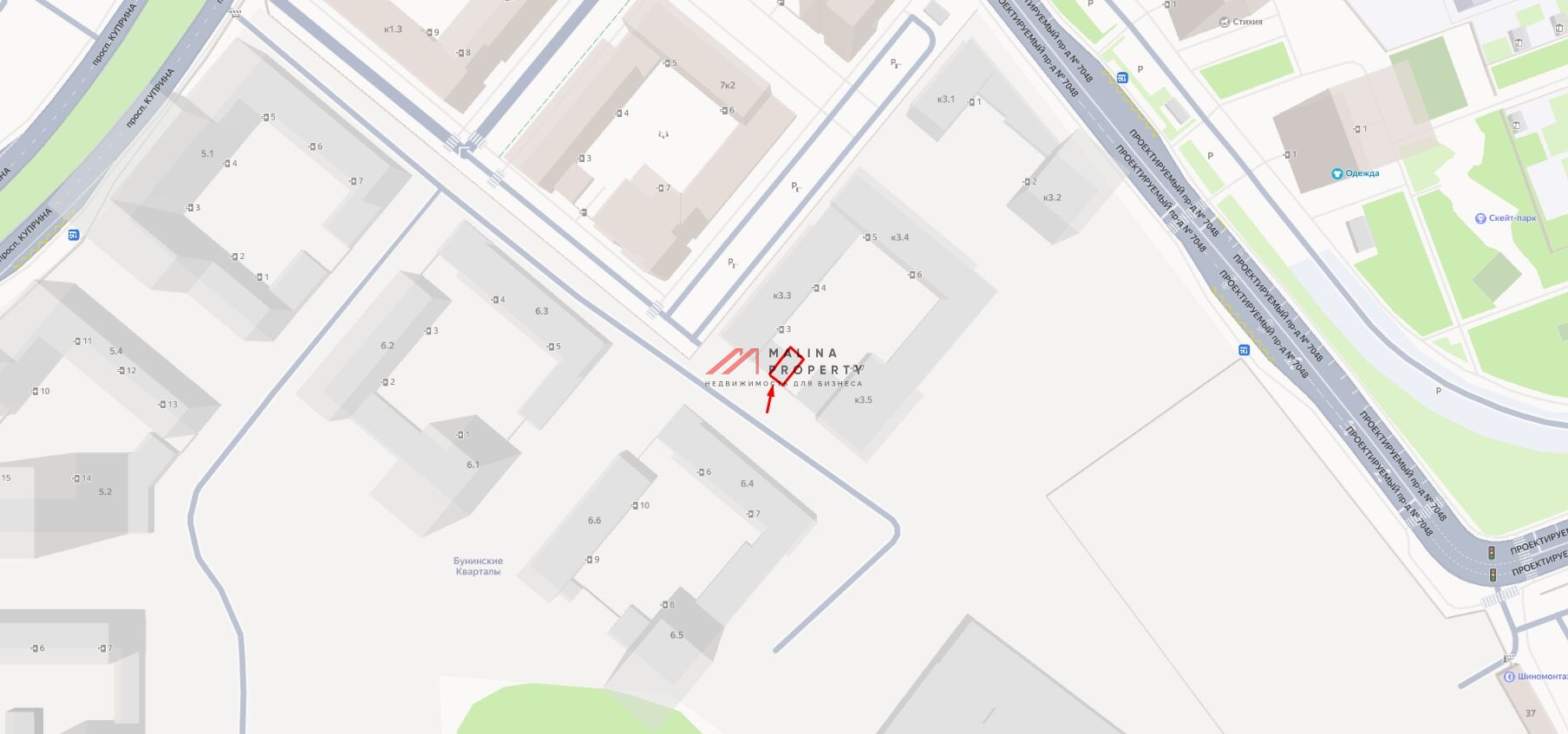 Аренда торгового помещения в ЖК "Бунинские кварталы"