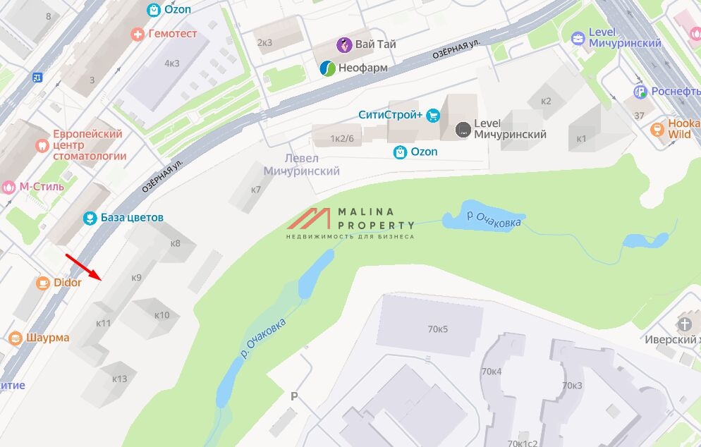 Продажа помещения в жилом комплексе level Мичуринский