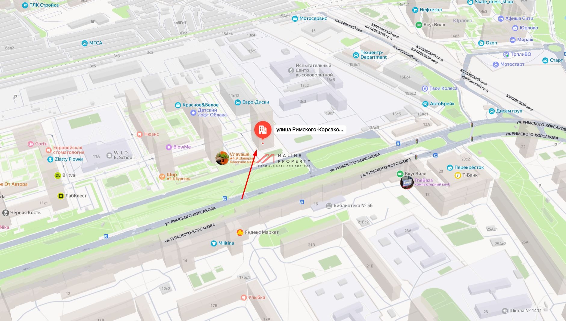 Аренда торгового помещения в ЖК Римского-Корсакова 11