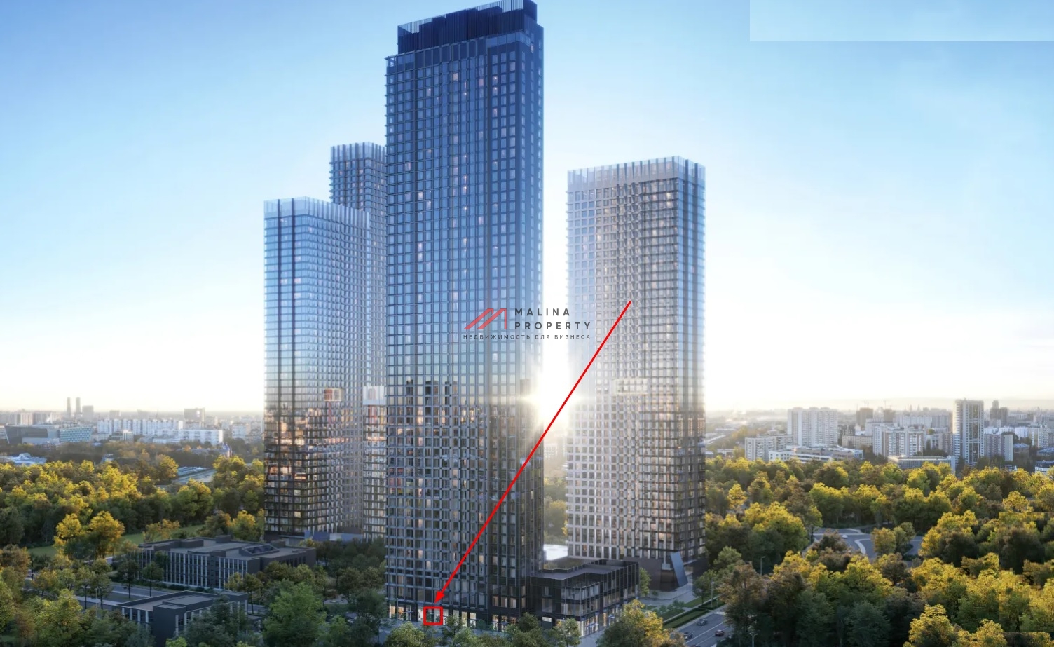 Продажа торгового помещения в ЖК "Upside Towers" 