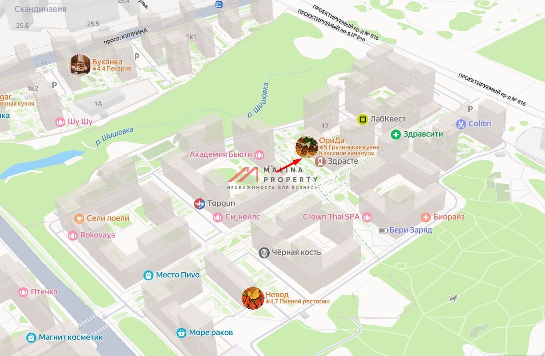 Аренда помещения в ЖК Скандинавия Юг