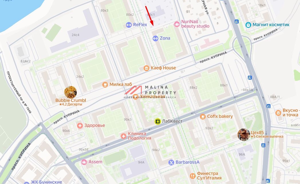 Продажа помещения с арендатором в ЖК Бунинские Луга