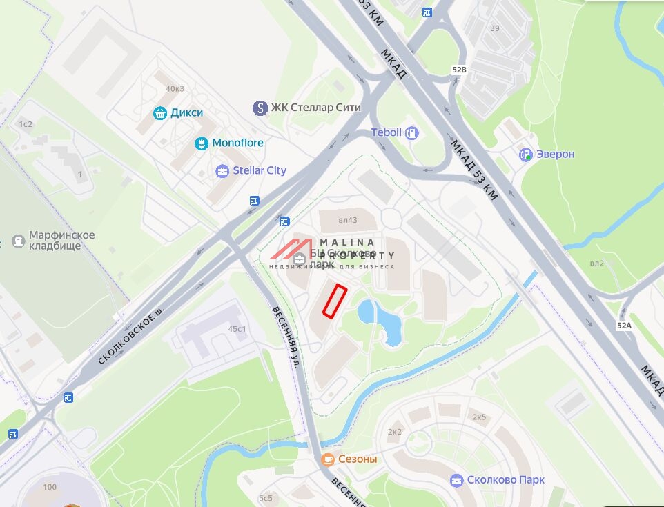 Аренда помещения в БЦ Сколково парк