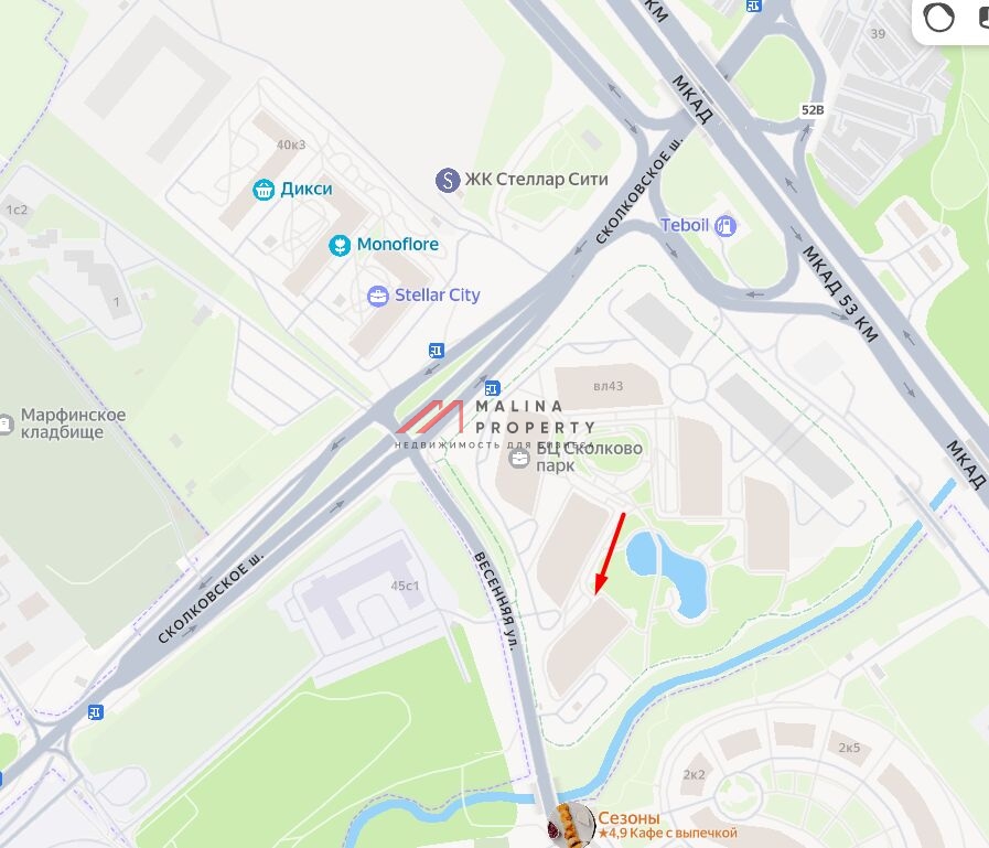 Аренда помещения в БЦ Сколково парк