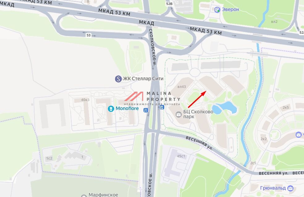 Аренда помещения в БЦ Сколково парк