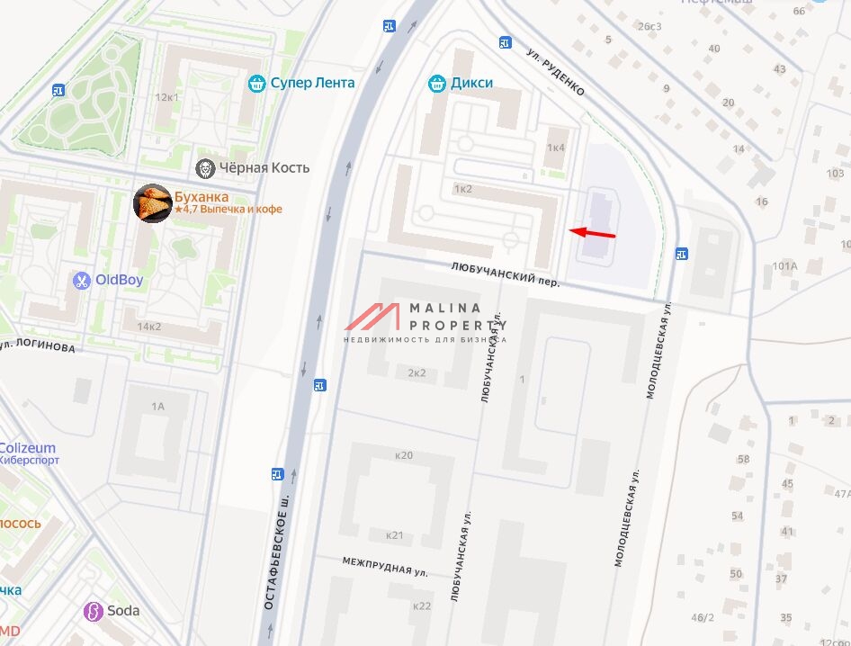 Продажа торгового помещения в ЖК "Остафьево" 