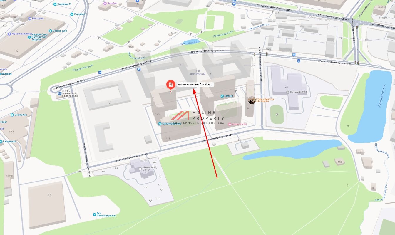 Продажа помещения с арендатором аптека в ЖК "1-й Ясеневский" 