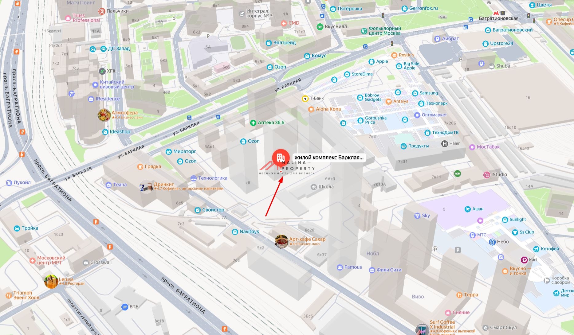 Аренда торгового помещения в ЖК Барклая 6