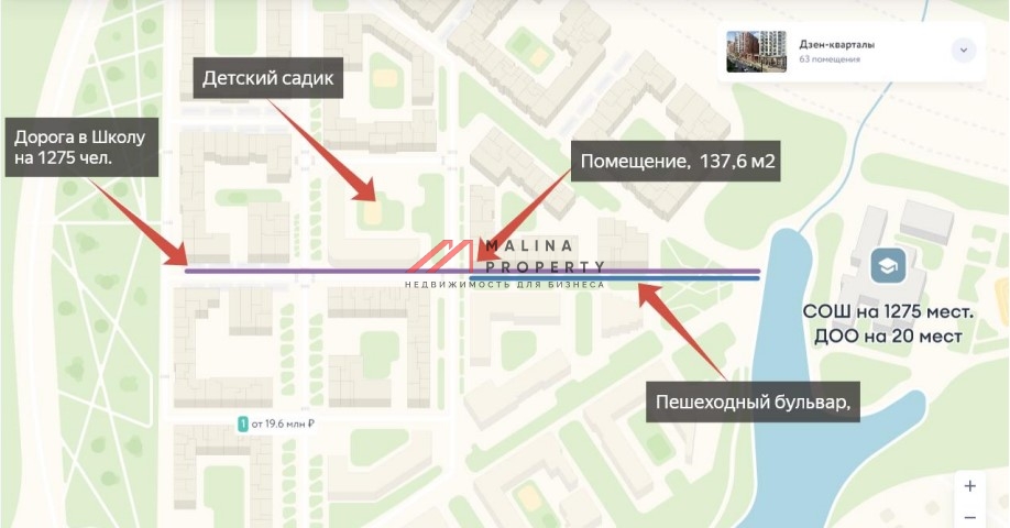 Аренда помещения в комплексе Дзен кварталы