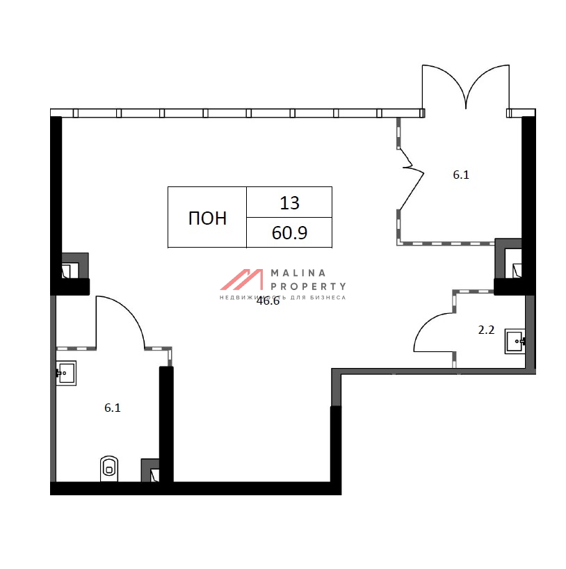 Аренда помещения в ЖК бизнес класса на 1-й линии.