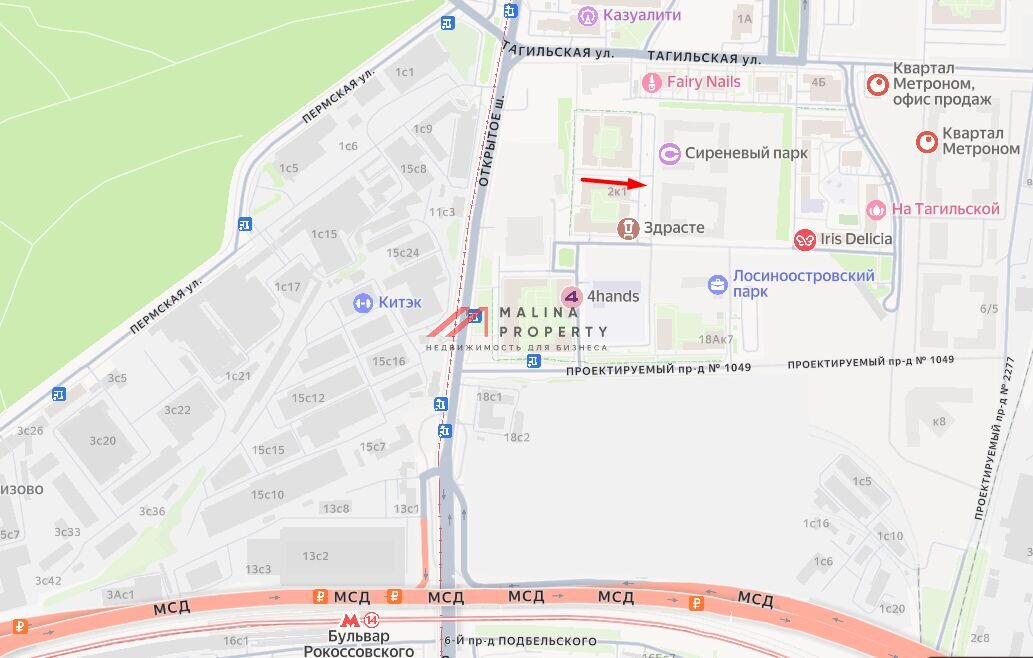 Аренда помещения в жилом комплексе Сиреневый парк