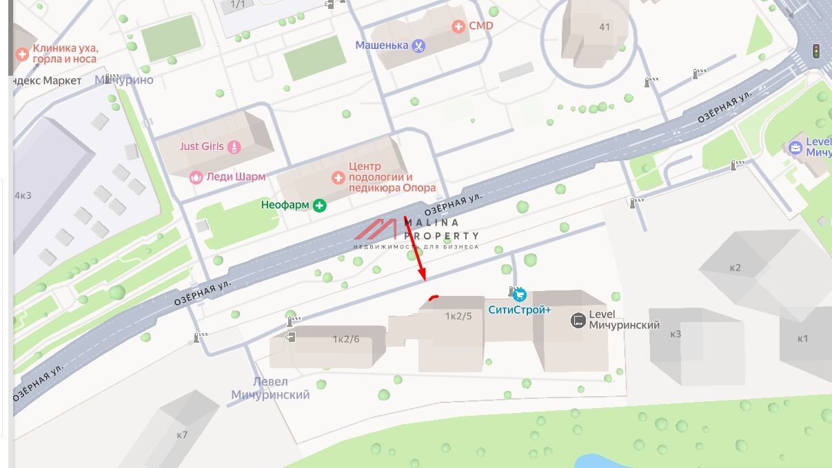 Аренда торгового помещения в ЖК Level Мичуринский