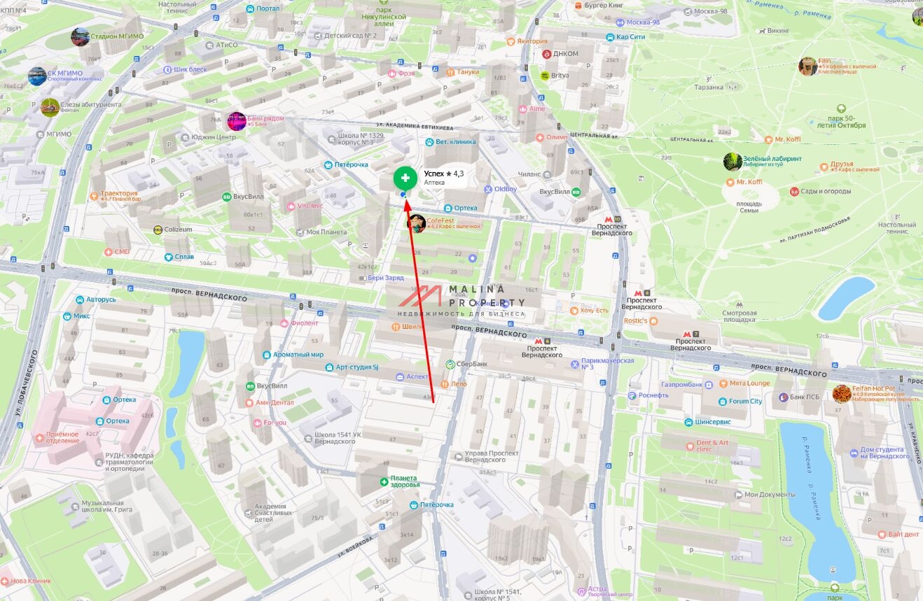 Продажа помещения рядом с метро Проспект Вернадского 