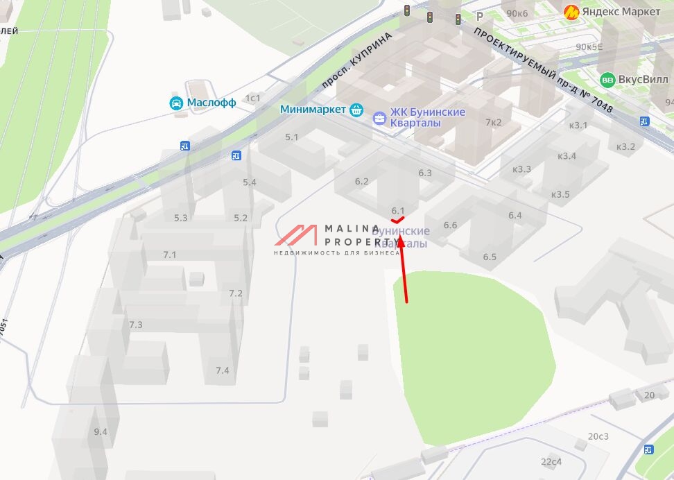 Продажа помещения в жилом комплексе Бунинские кварталы