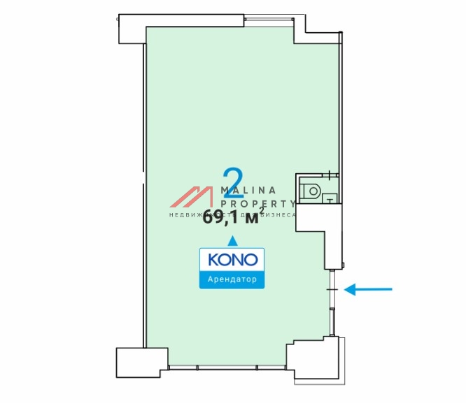 Продажа помещения с арендатором у метро Октябрьская 