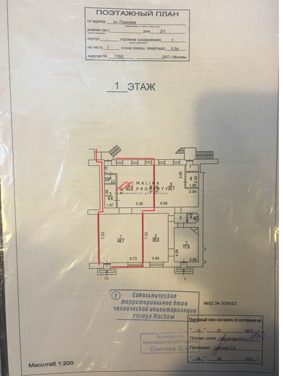 Продажа помещения с арендаторами у м. Китай-город