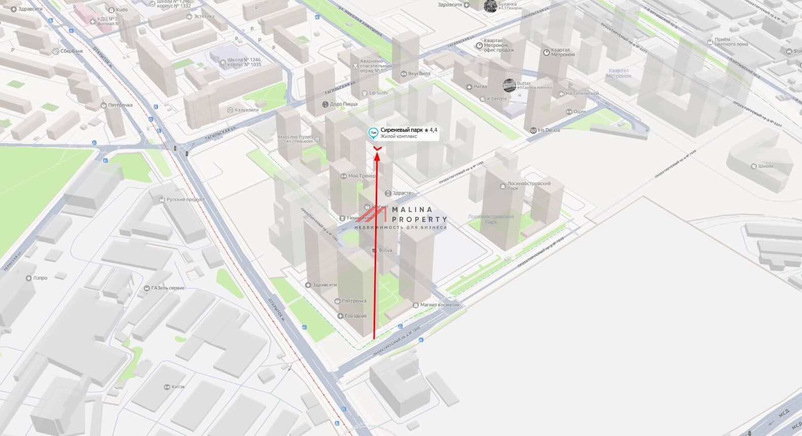 Продажа торгового помещения в ЖК "Сиреневый парк" 